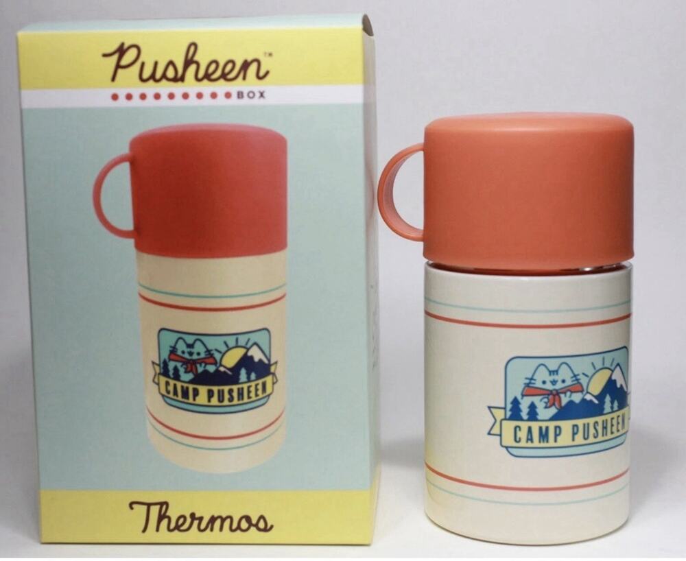 Camp Pusheen Box Insulated Drink Container w/ Spoon Stainless Steel Summer 2020